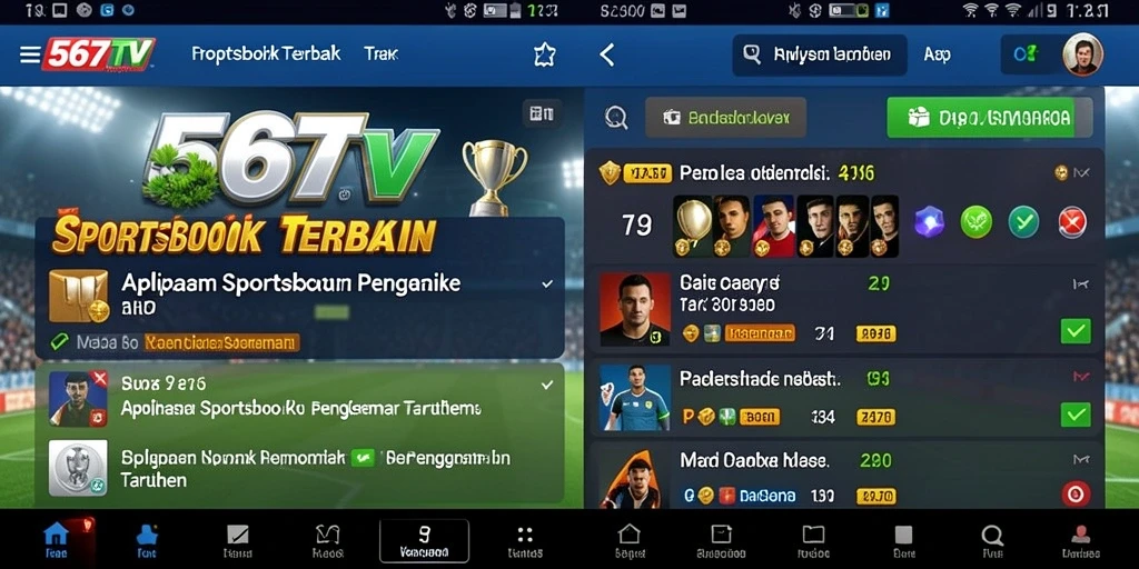 Screenshot 567TV menampilkan gameplay Sportsbook yang menarik.