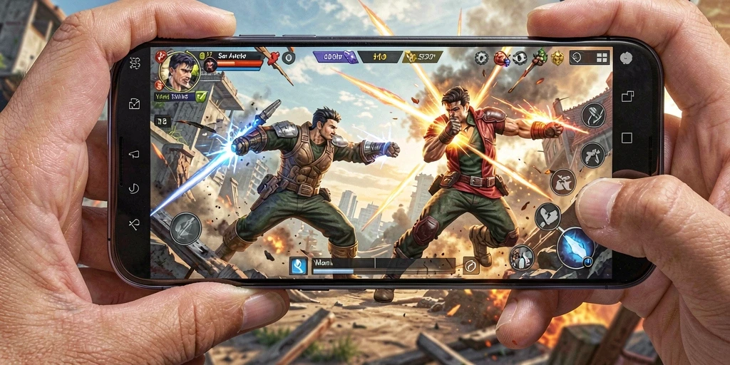 Gameplay seru dengan pertarungan melawan musuh di 93337.