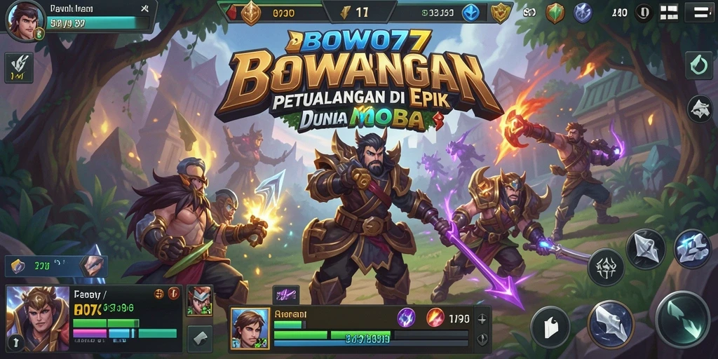Tangkapan layar <strong>BOWO77</strong> menampilkan aksi seru di arena MOBA.