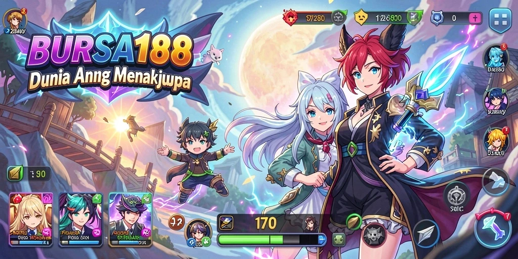 Gameplay BURSA188 yang menampilkan karakter anime ikonik.