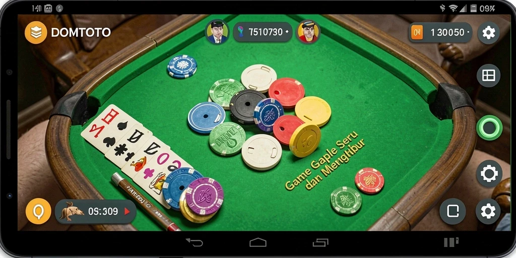 Tampilan game Gaple yang seru dan menarik di DOMTOTO.