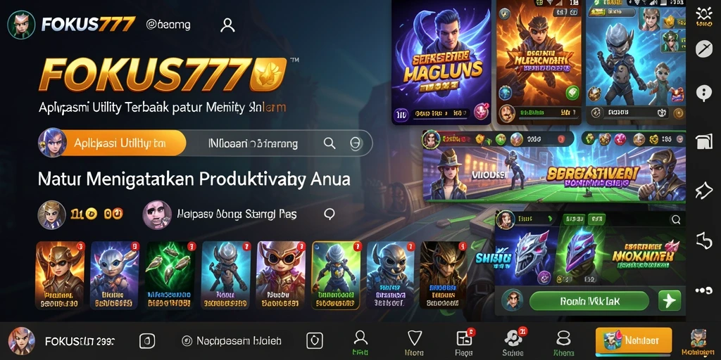 Tampilan FOKUS777 yang sederhana dan fungsional dalam meningkatkan produktivitas.