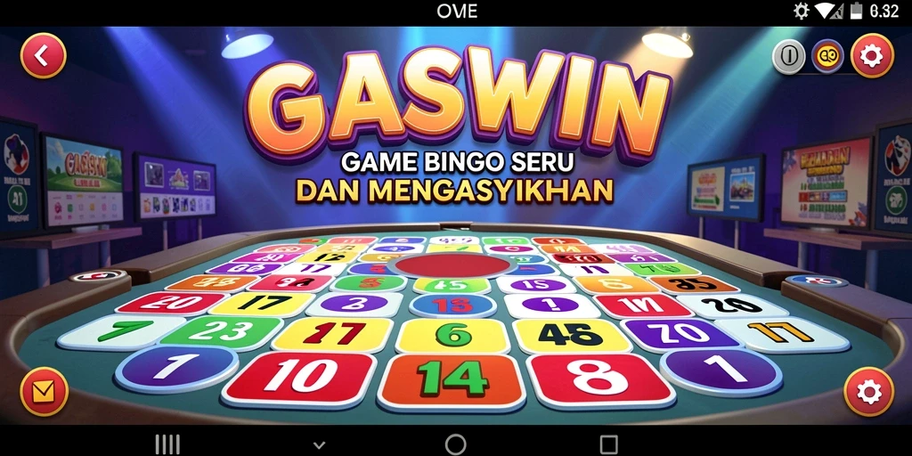 Tampilan screenshot utama GASWIN yang menunjukkan gameplay seru Bingo.