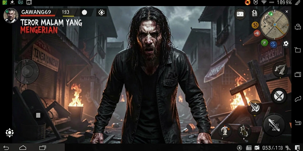 Tampilan menakutkan dari gameplay GAWANG69 dengan atmosfer horor yang mencekam.