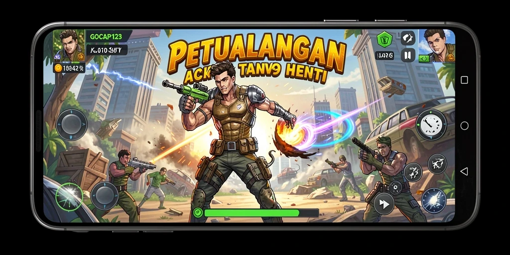 Tampilan dinamis gameplay GOCAP123 yang menegangkan.