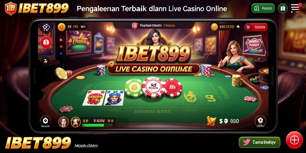 Screenshot utama IBET899 menampilkan dealer langsung dalam aksi seru permainan Live Casino.
