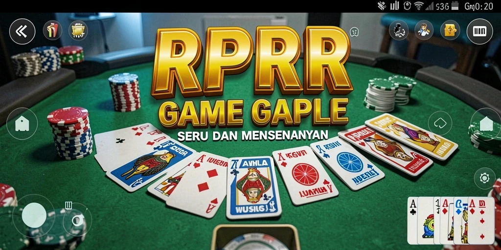 Tampilan gameplay RPRR dengan suasana permainan Gaple yang seru.