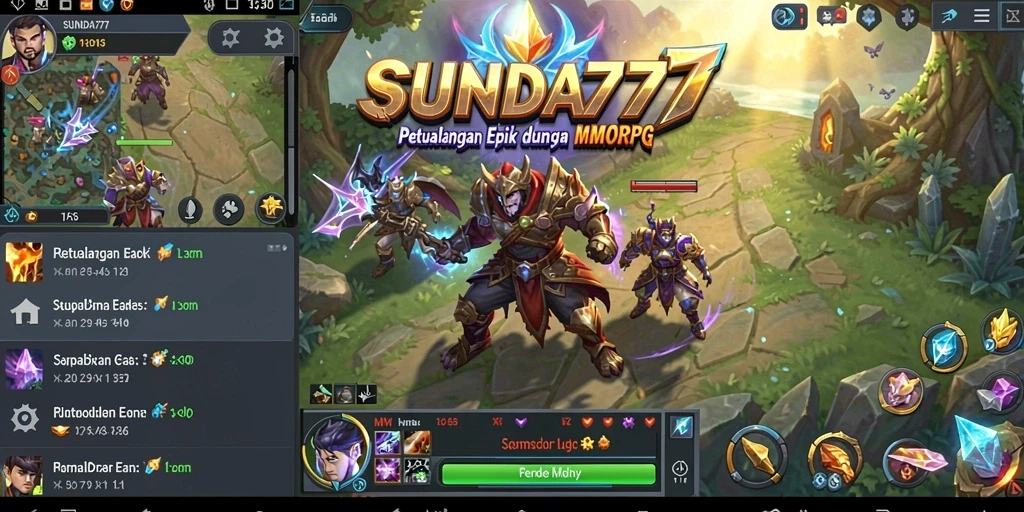 Screenshot SUNDA777 menampilkan pertarungan mendebarkan dalam dunia MMORPG.