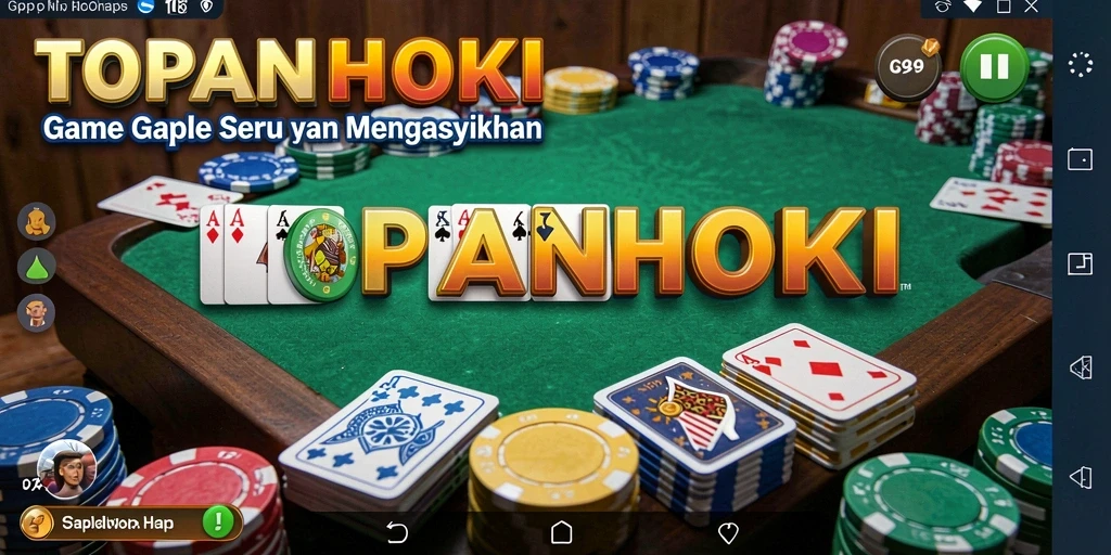 Screenshots gameplay dari TOPANHOKI yang menampilkan momen seru bermain Gaple.